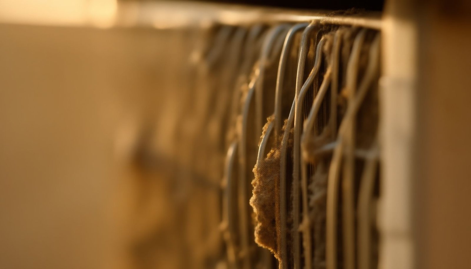AC blowing warm air close-up view