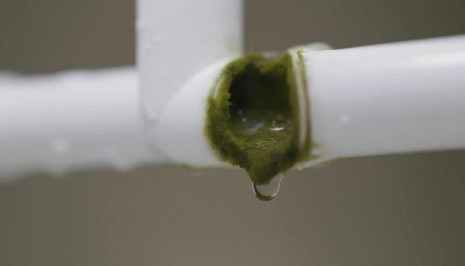 AC leaking water close-up view