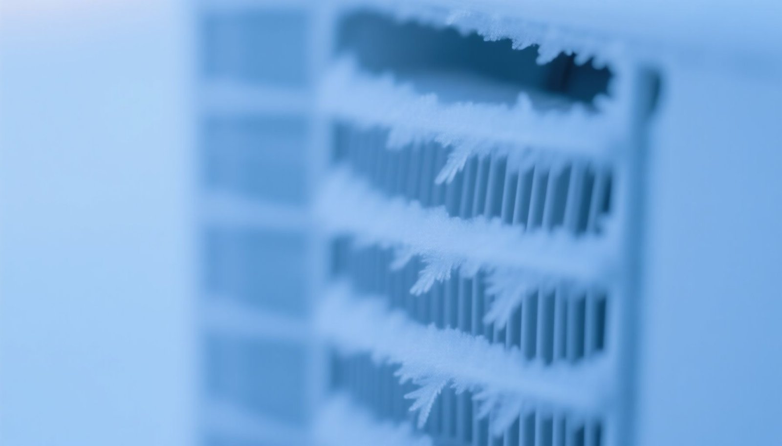 AC unit freezing up close-up view
