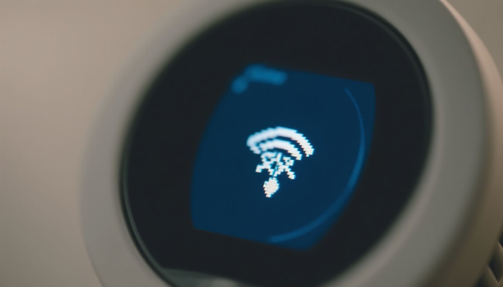 smart thermostat losing Wi-Fi connection close-up view