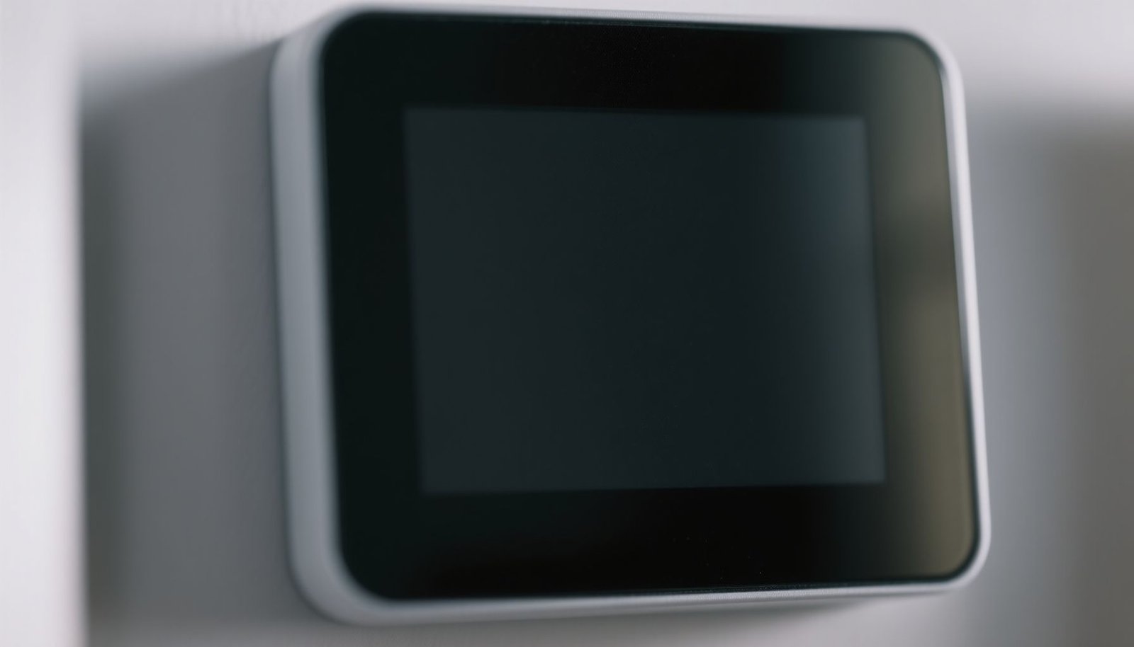 smart thermostat screen is blank close-up view